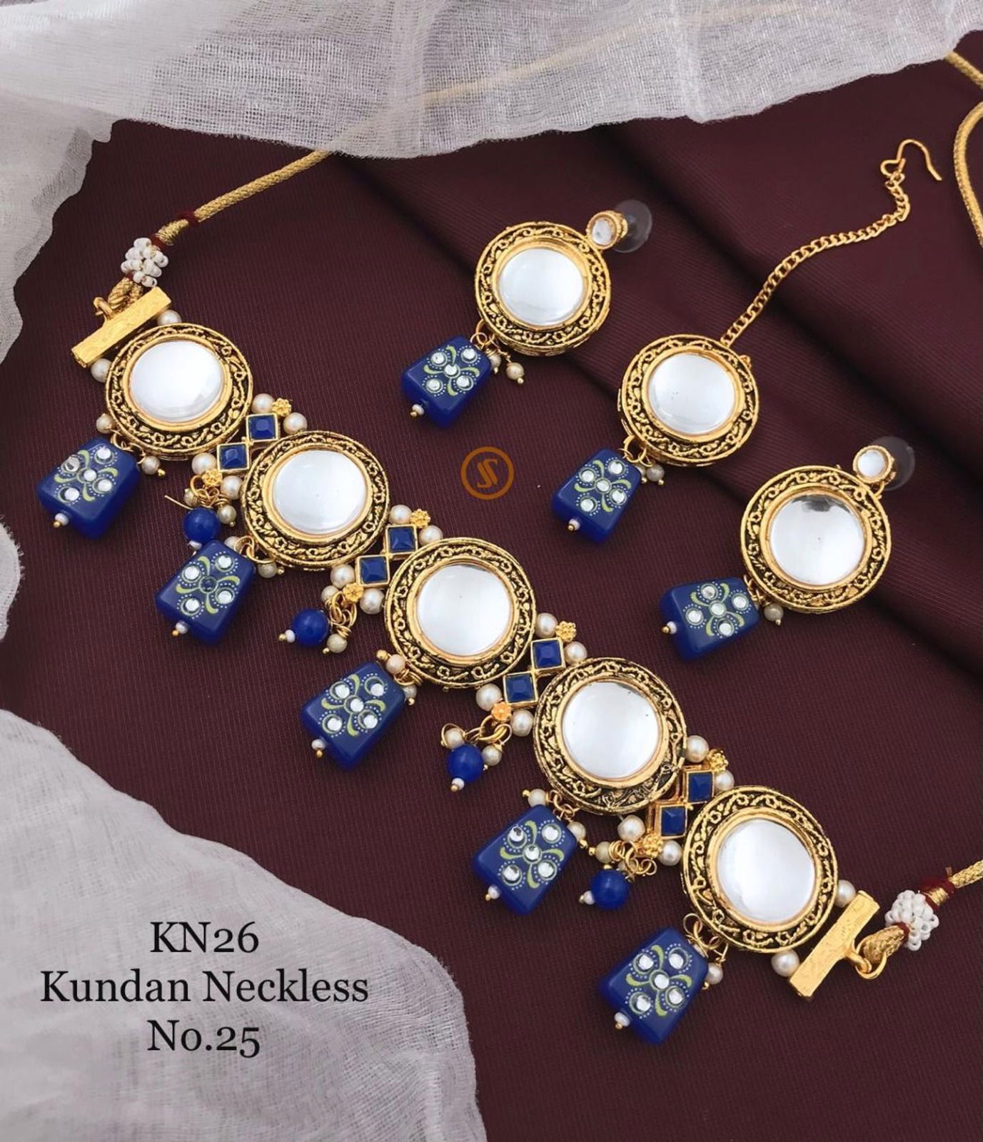 KN26 Kundan Necklace Designer Kundan Set Wholesale Price In Surat
